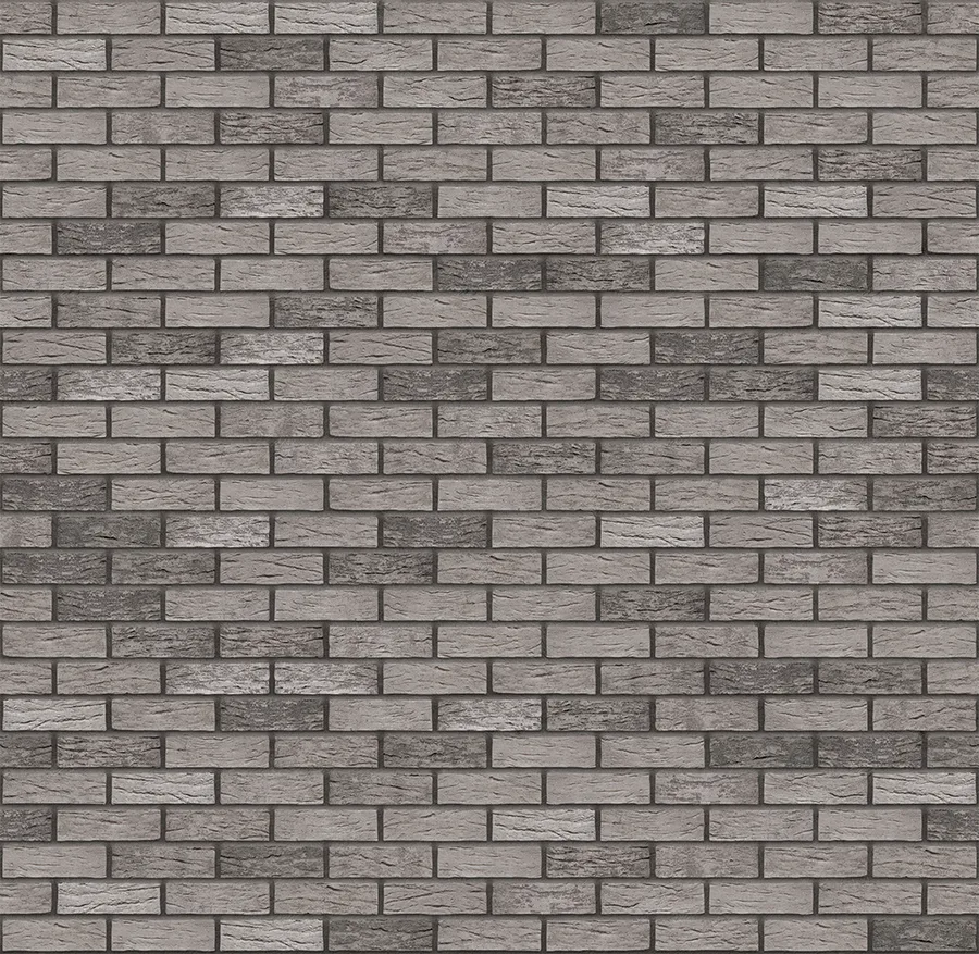 Aztec Ghost thin brick with Charcoal joints