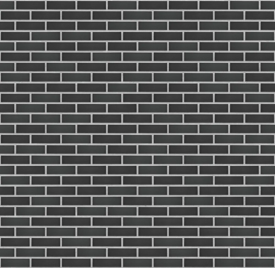Black Stone thin brick with Light Gray joints