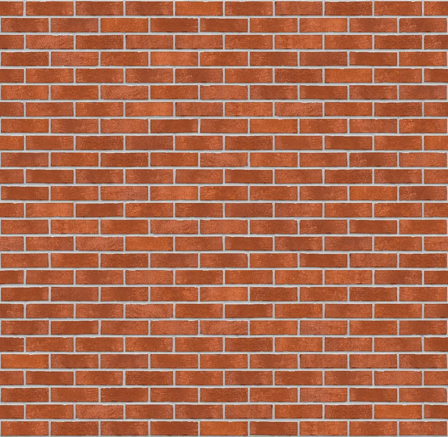 Brilliant Cedar thin brick with Light Gray joints