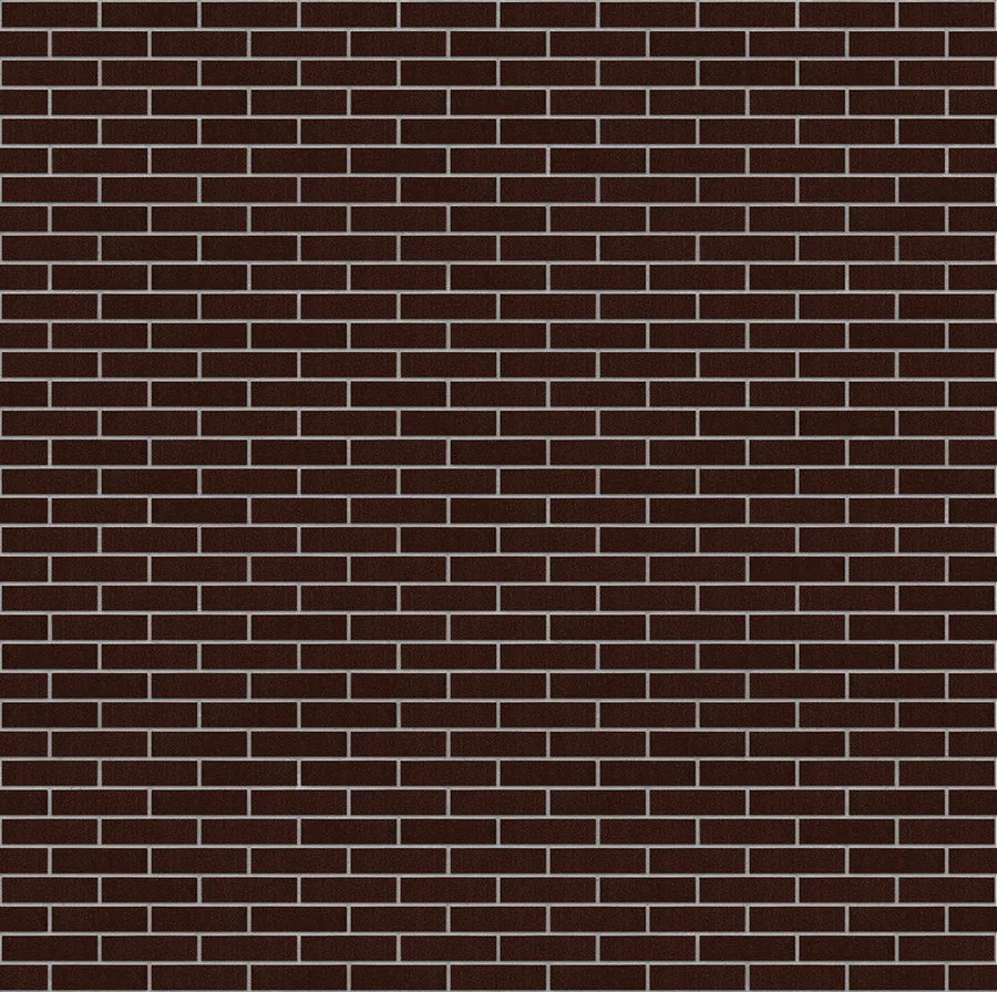 Brown Glazed thin brick with Medium Gray joints