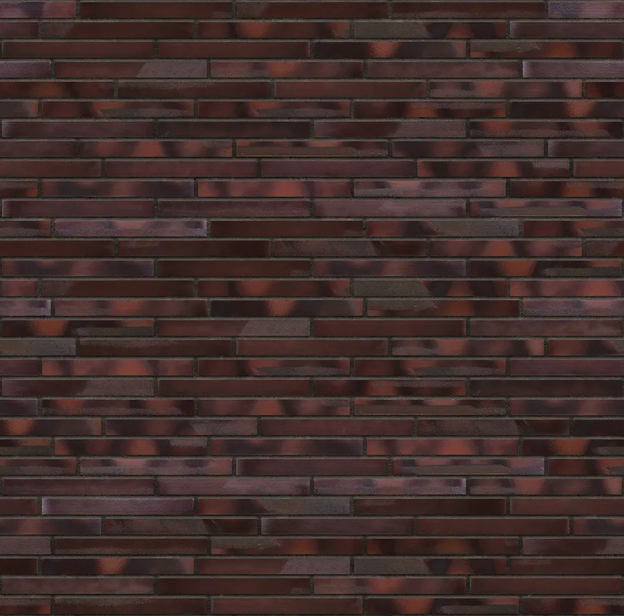 Crimson Reflections thin brick with Charcoal joints