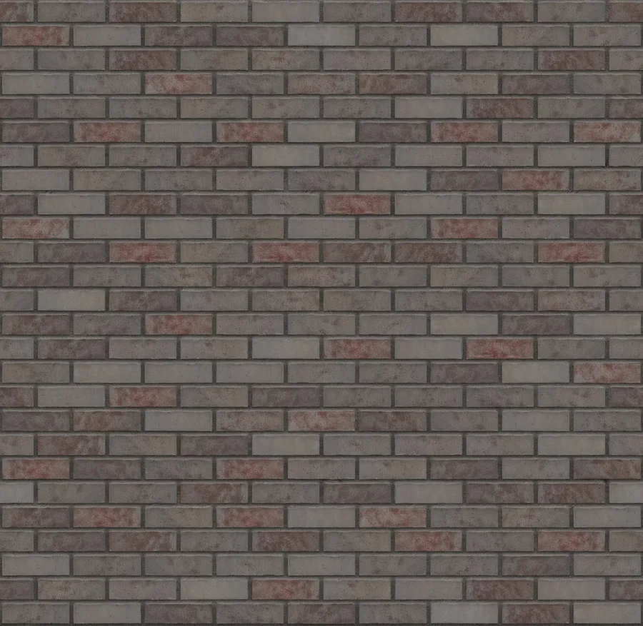 Grey Satin thin brick with Charcoal joints
