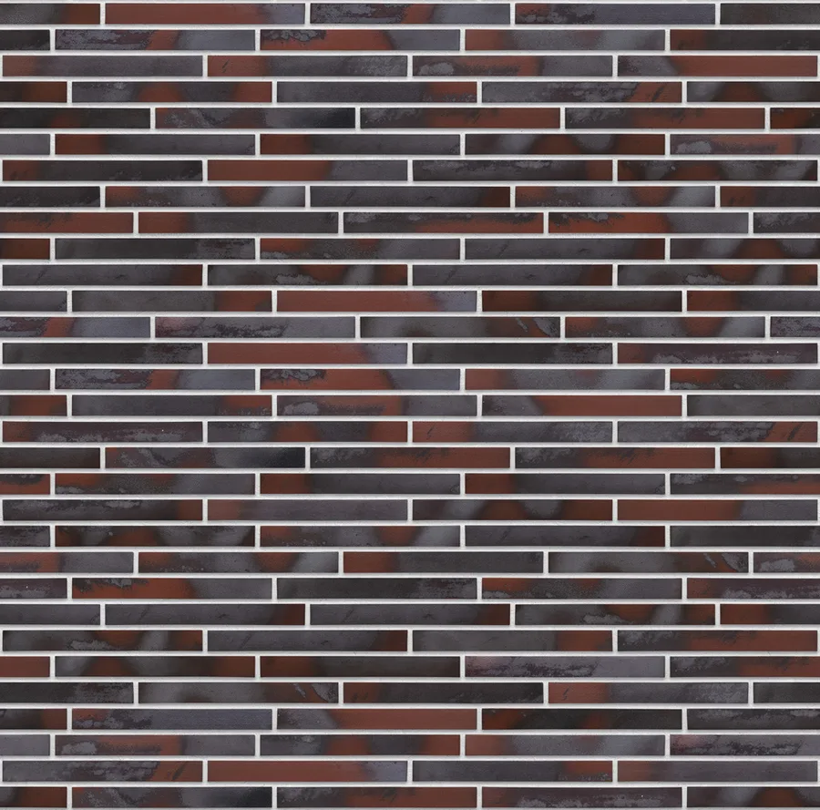 Iron Clay thin brick with White joints
