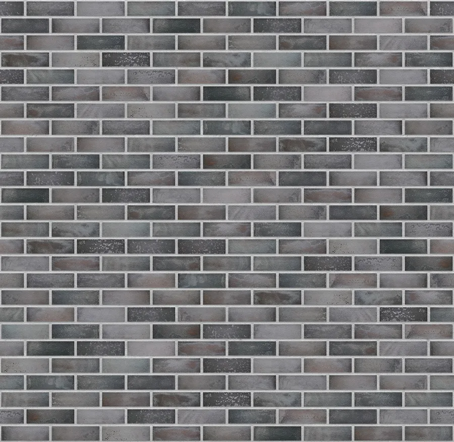 Obsidian Shadow thin brick with Light Gray joints