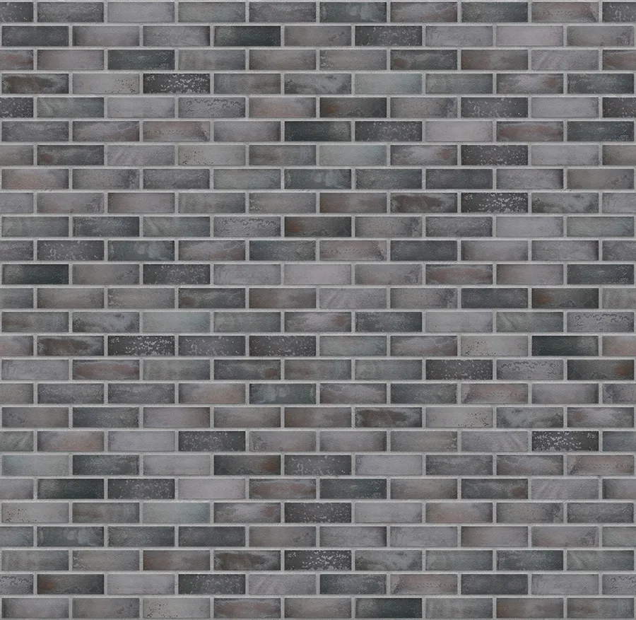 Obsidian Shadow thin brick with Medium Gray joints