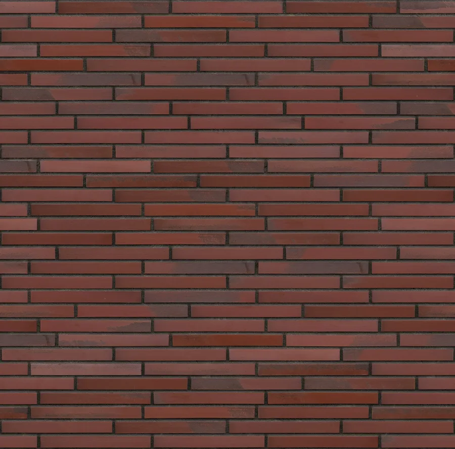 Red Zeppelin thin brick with Charcoal joints