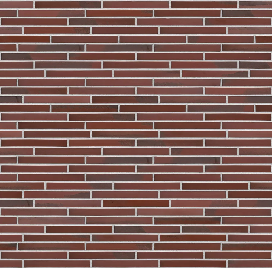 Red Zeppelin thin brick with Light Gray joints