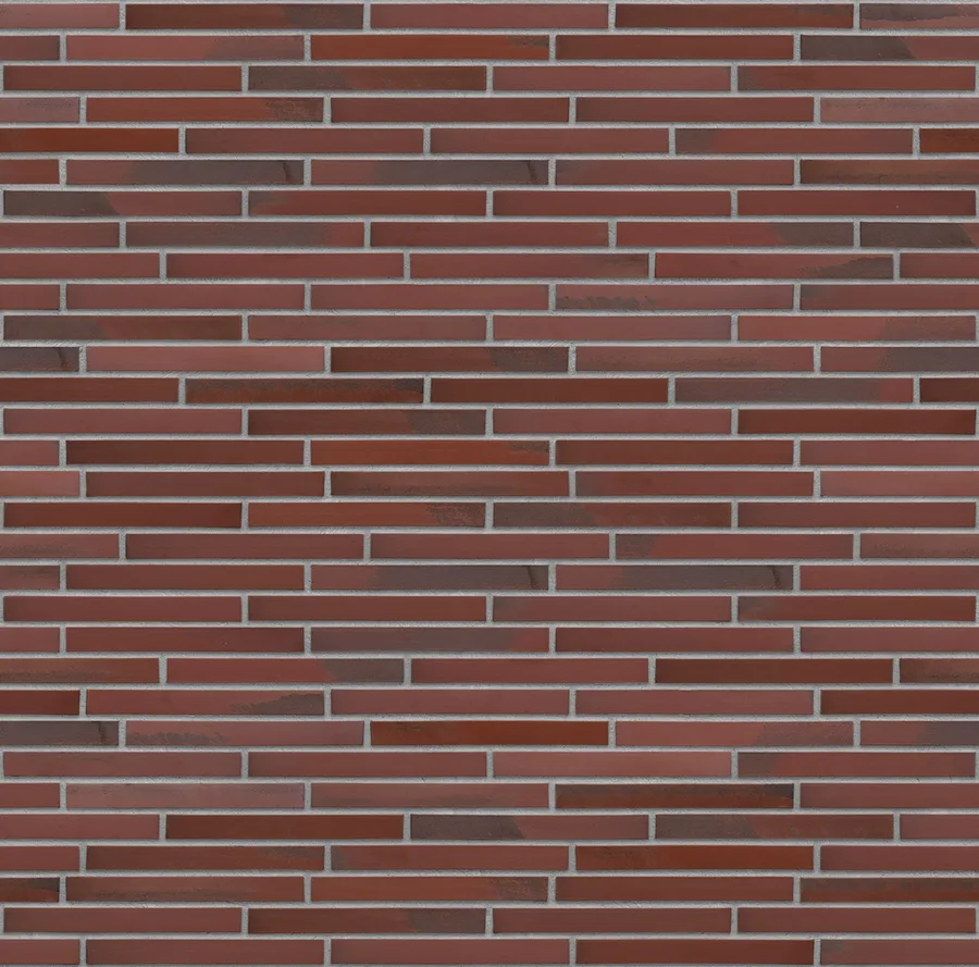 Red Zeppelin thin brick with Medium Gray joints