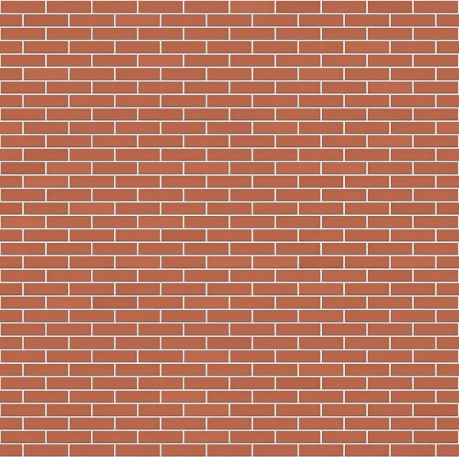 Ruby Red thin brick with White joints