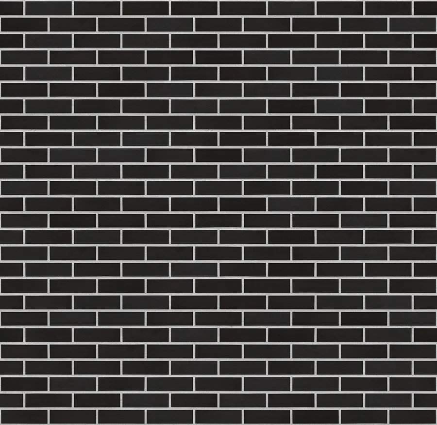Super Black thin brick with Light Gray joints