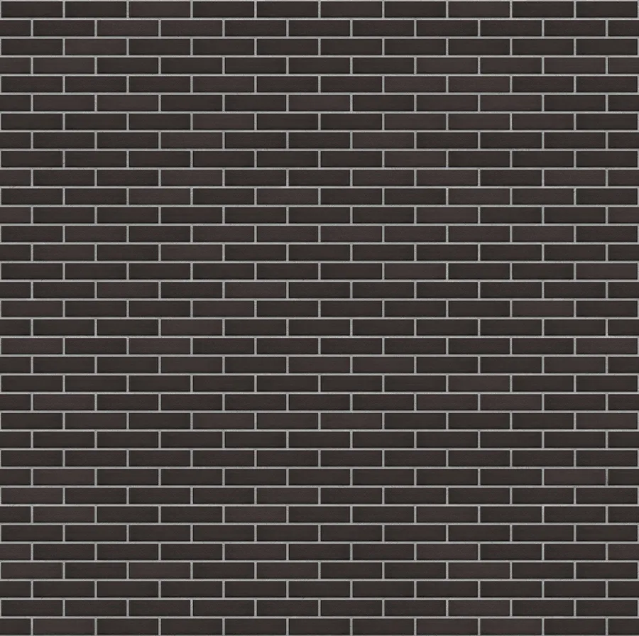 Volcanic Black thin brick with Medium Gray joints