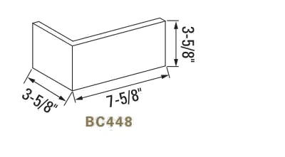 Closure corner, BC448, 3-5/8 by 7-5/8 in., 3-5/8 in. return, as the maker draws it