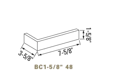 Roman corner, BC1-5/8 48, 1-5/8 by 7-5/8 in., 3-5/8 in. return, as the maker draws it