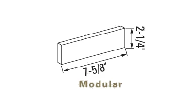 Modular, 2-1/4 by 7-5/8 in., as the maker draws it
