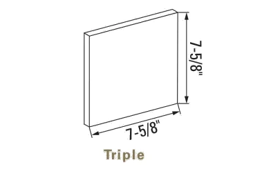Triple, 7-5/8 by 7-5/8 in., as the maker draws it