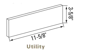 Utility, 3-5/8 by 11-5/8 in., as the maker draws it