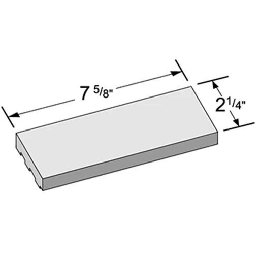 Modular, 2-1/4 by 7-5/8 in., as the maker draws it