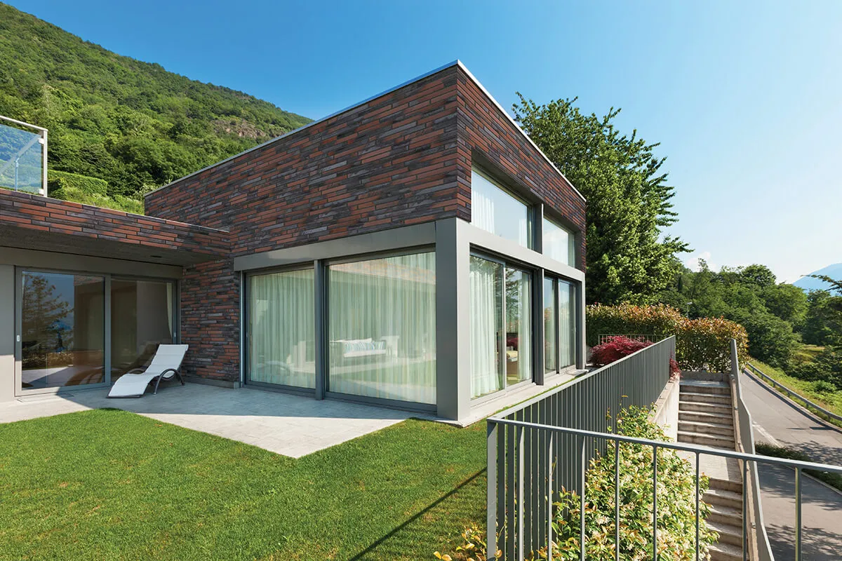 King Klinker Castle Forge brick slips on a building