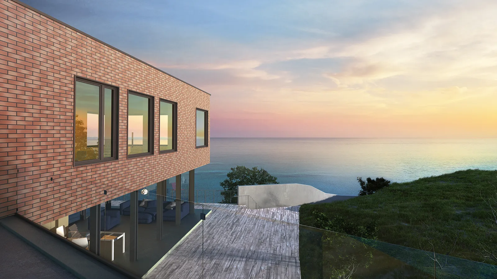 King Klinker Sunny Shore brick slips on a building
