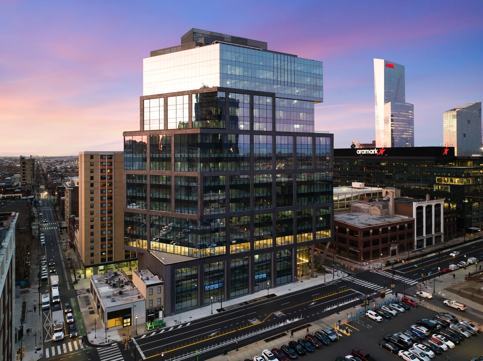 2222 Market Street from the northwest, King Klinker Obsidian Shadow