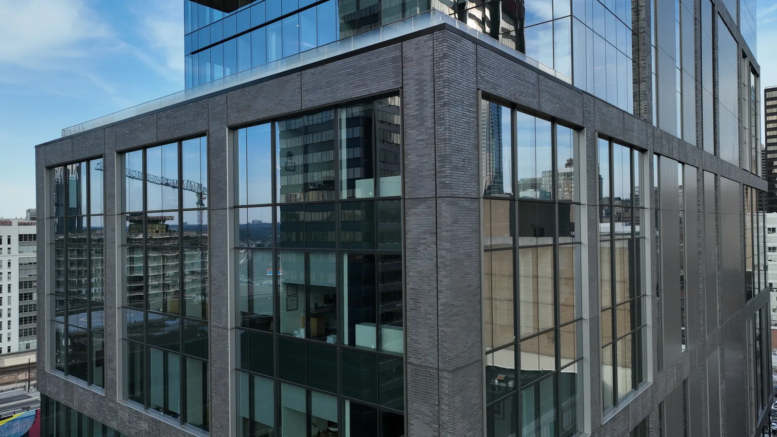 The precast corner at 2222 Market Street, King Klinker Obsidian Shadow