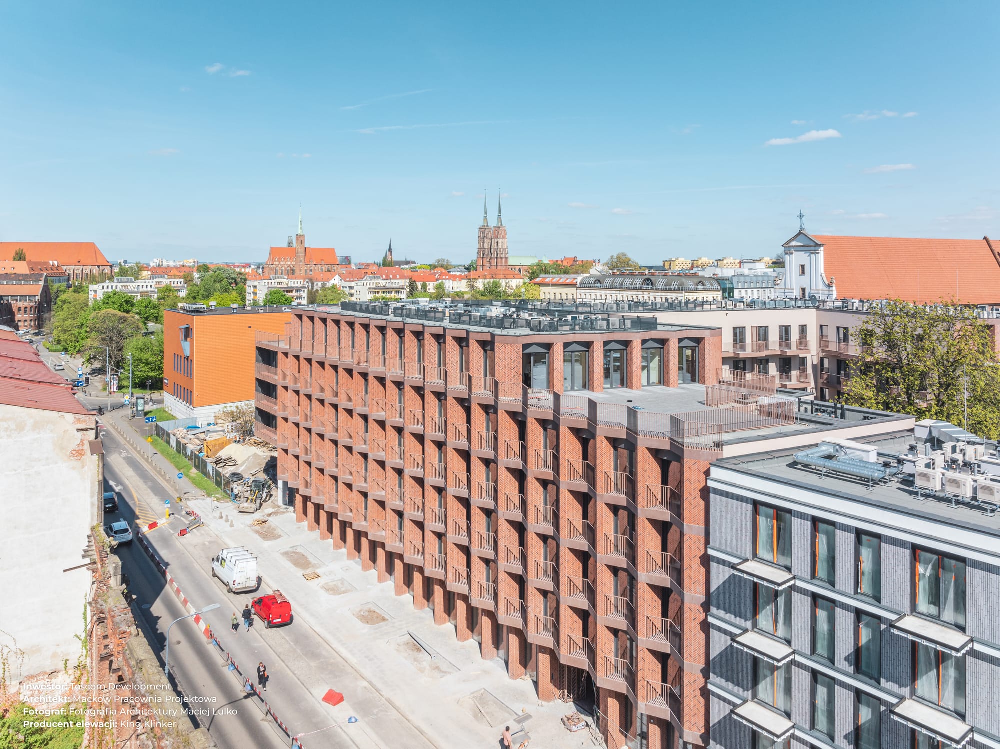 King Klinker brick slips, Bernardyńska apartments, Wrocław, Poland