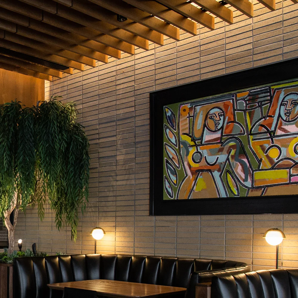 Joey DTLA Restaurant, Los Angeles, California, faced in Endicott Ivory Blend