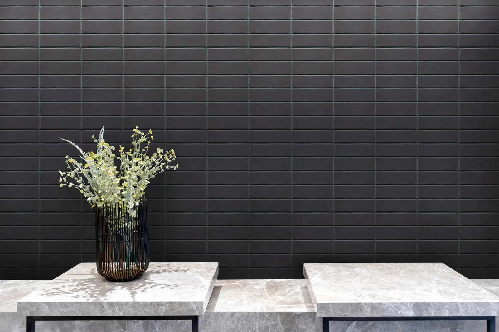 Stacked Accent Wall, MetroBrick 710 Charcoal