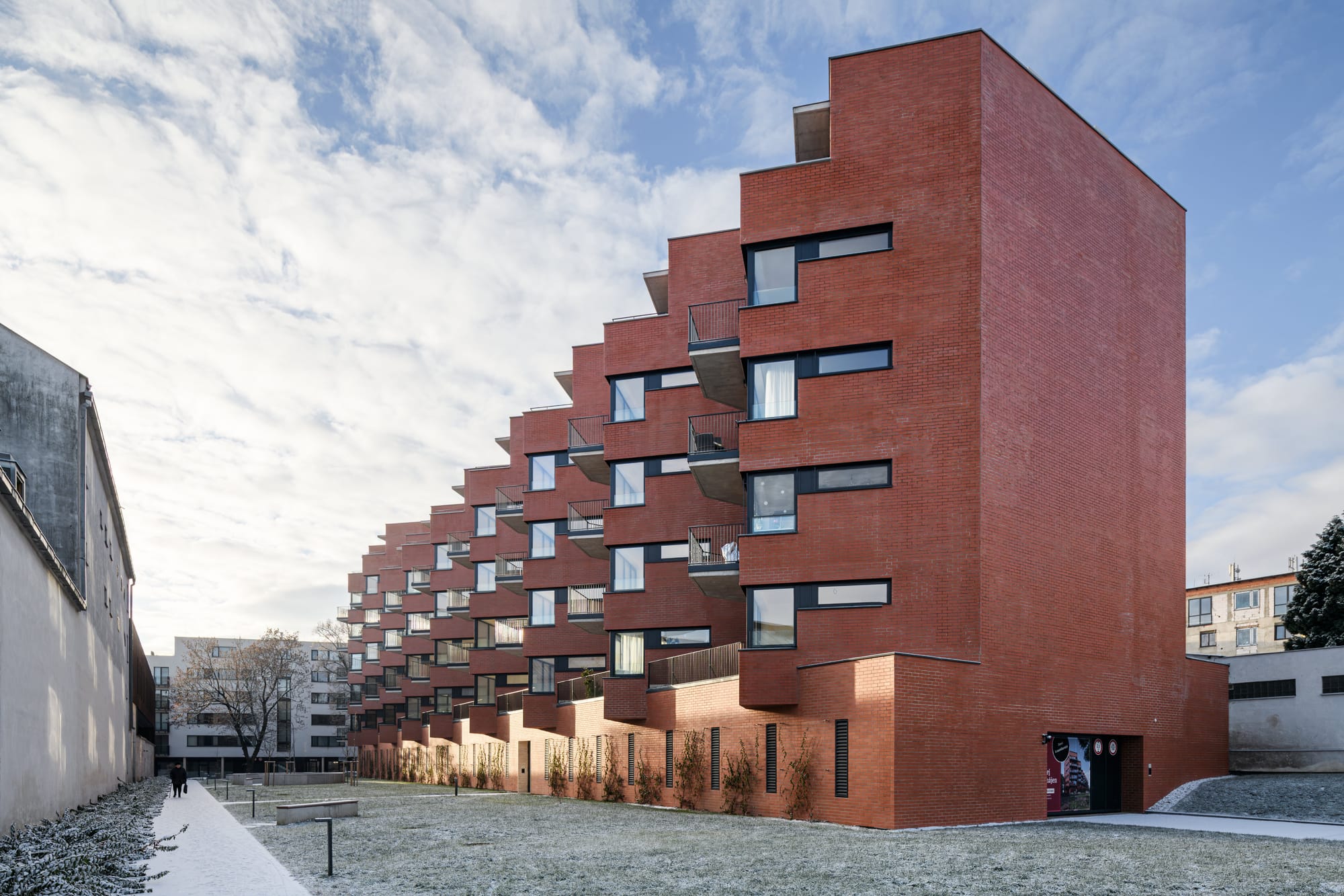 King Klinker Ruby Red brick slips, Old Brewery Residence, Brno