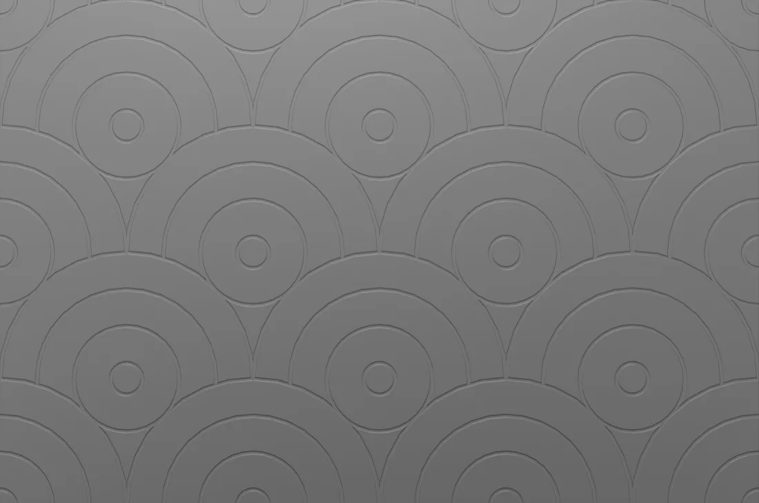 Overlapping circles formliner pattern cast in concrete
