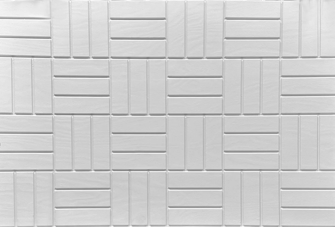 Basketweave modular formliner pattern cast in concrete