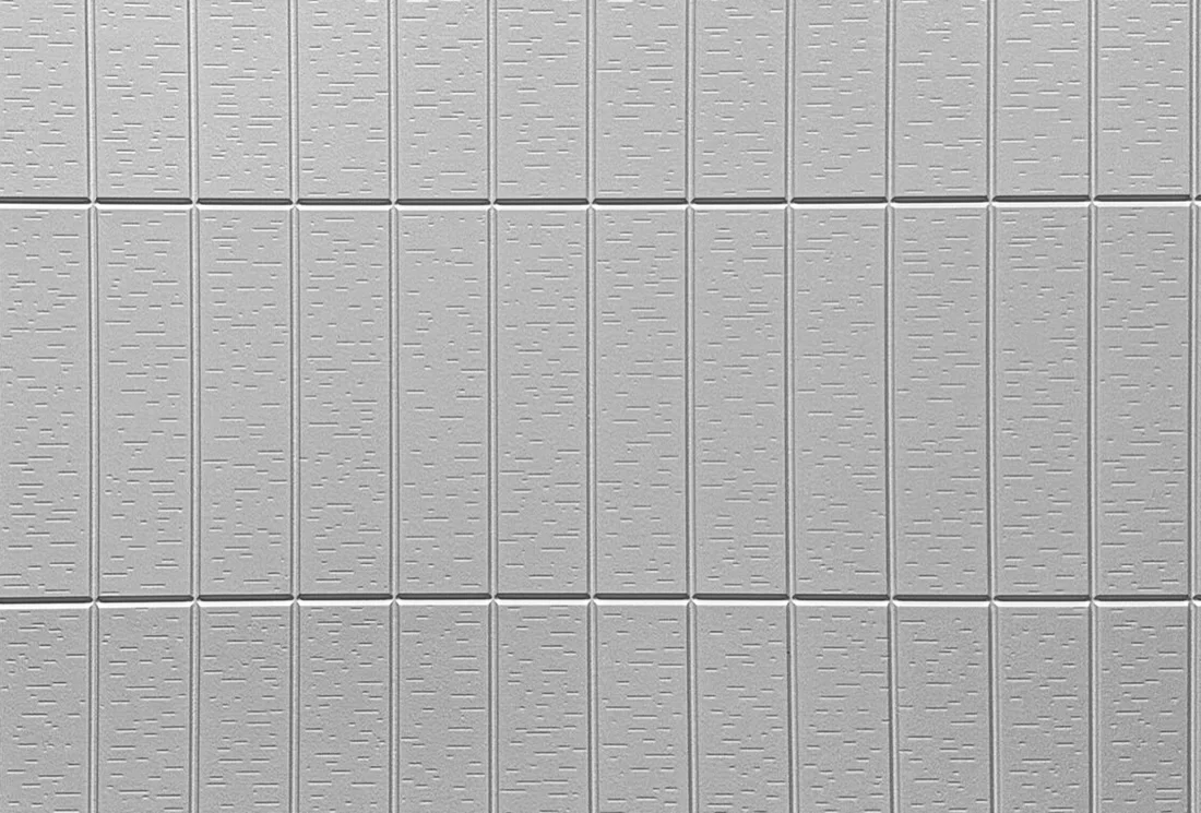 Stacked bond 4x16 block formliner pattern cast in concrete